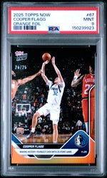 Graded 2025 Topps Now Cooper Flagg #67 Orange Foil /25 Rookie RC Basketball Card PSA 9 Mint