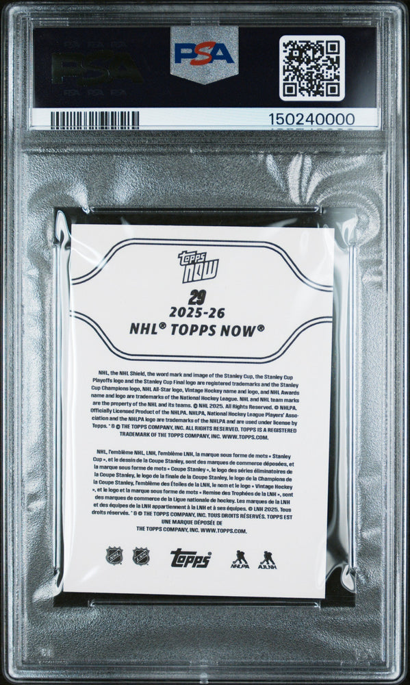 Graded 2025 Topps Now Alex Ovechkin #29 Hockey Card PSA 10 Gem Mint
