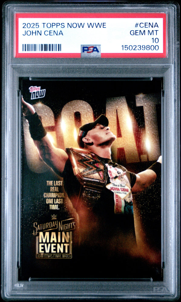 Graded 2025 Topps Now John Cena #CENA Wrestling Card PSA 10 Gem Mint