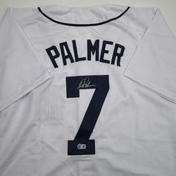 Autographed/Signed Dean Palmer Detroit White Baseball Jersey Beckett BAS COA