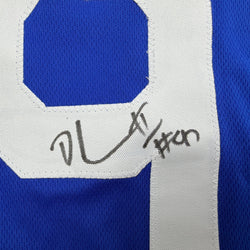 Autographed/Signed Dexter Lawrence II New York Retro Century Red Pro Cut Football Jersey Beckett BAS COA