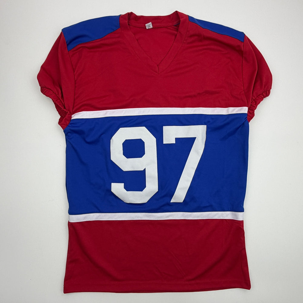 Autographed/Signed Dexter Lawrence II New York Retro Century Red Pro Cut Football Jersey Beckett BAS COA