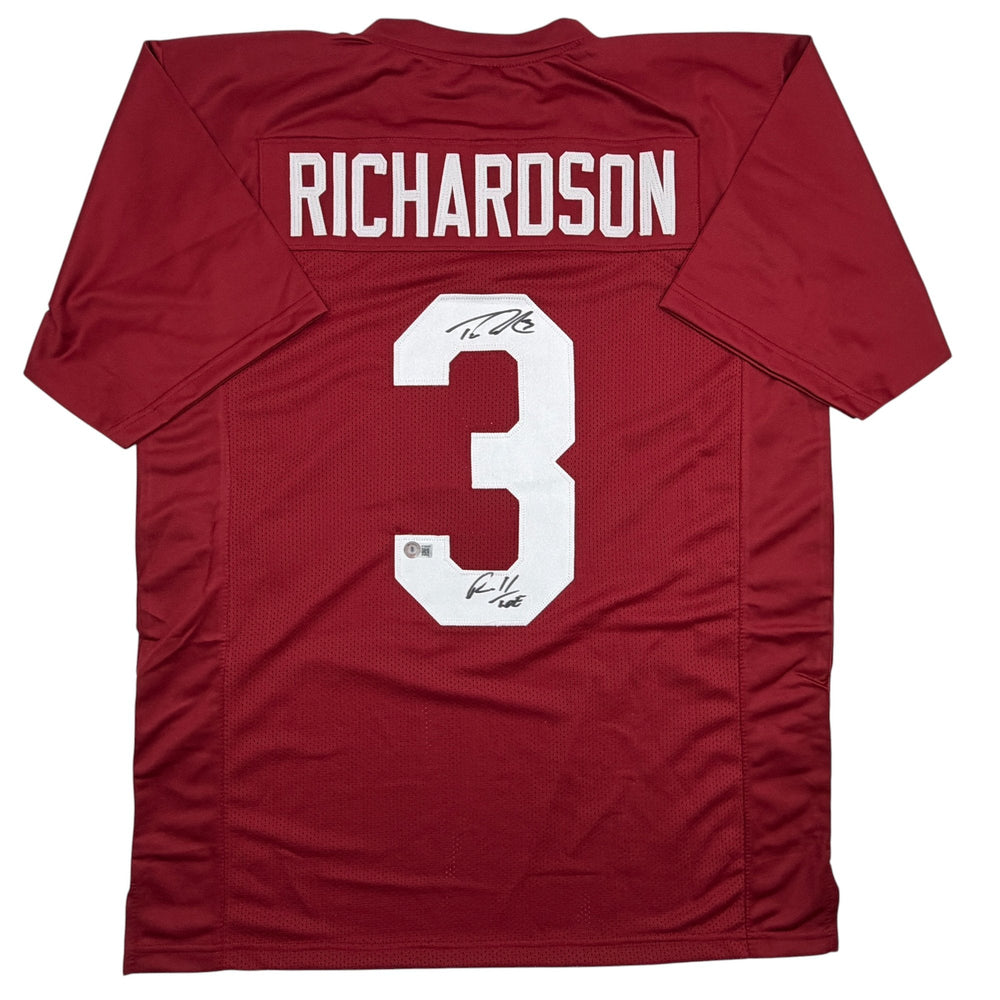 Autographed/Signed Trent Richardson Roll Tide Alabama Red College Football Jersey Beckett BAS COA