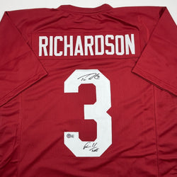 Autographed/Signed Trent Richardson Roll Tide Alabama Red College Football Jersey Beckett BAS COA