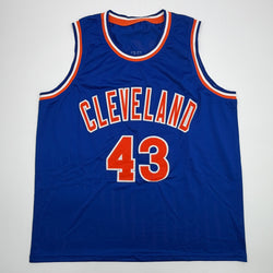 Autographed/Signed Brad Daugherty Cleveland Blue Basketball Jersey JSA COA