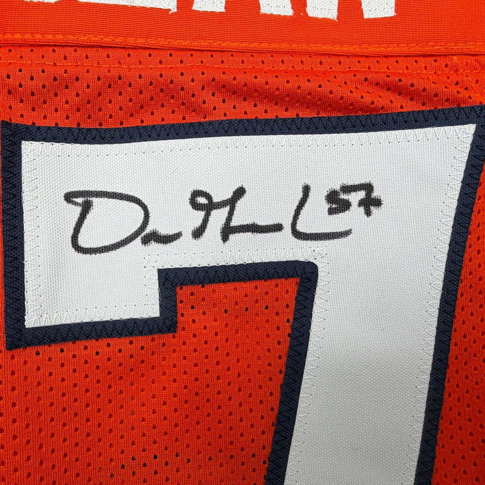 Autographed/Signed Dre Greenlaw Denver Orange Pro Cut Football Jersey Beckett BAS COA