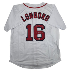 Autographed/Signed Jim Lonborg Cy Young 67 Boston White Baseball Jersey JSA COA