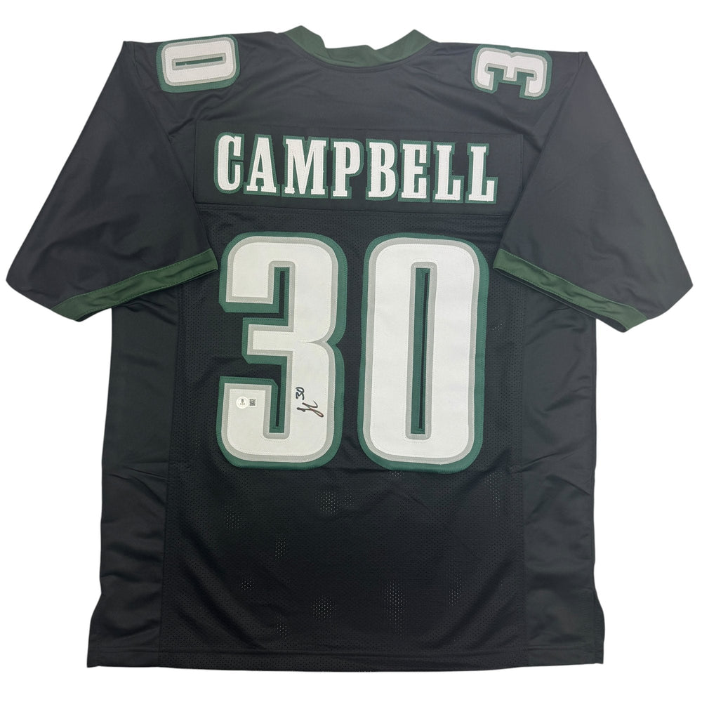 Autographed/Signed Jihaad Campbell Philadelphia Black Football Jersey Beckett BAS COA