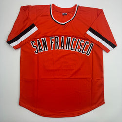 Autographed/Signed John Montefusco 1975 NL ROY San Francisco Orange Baseball Jersey Beckett BAS COA