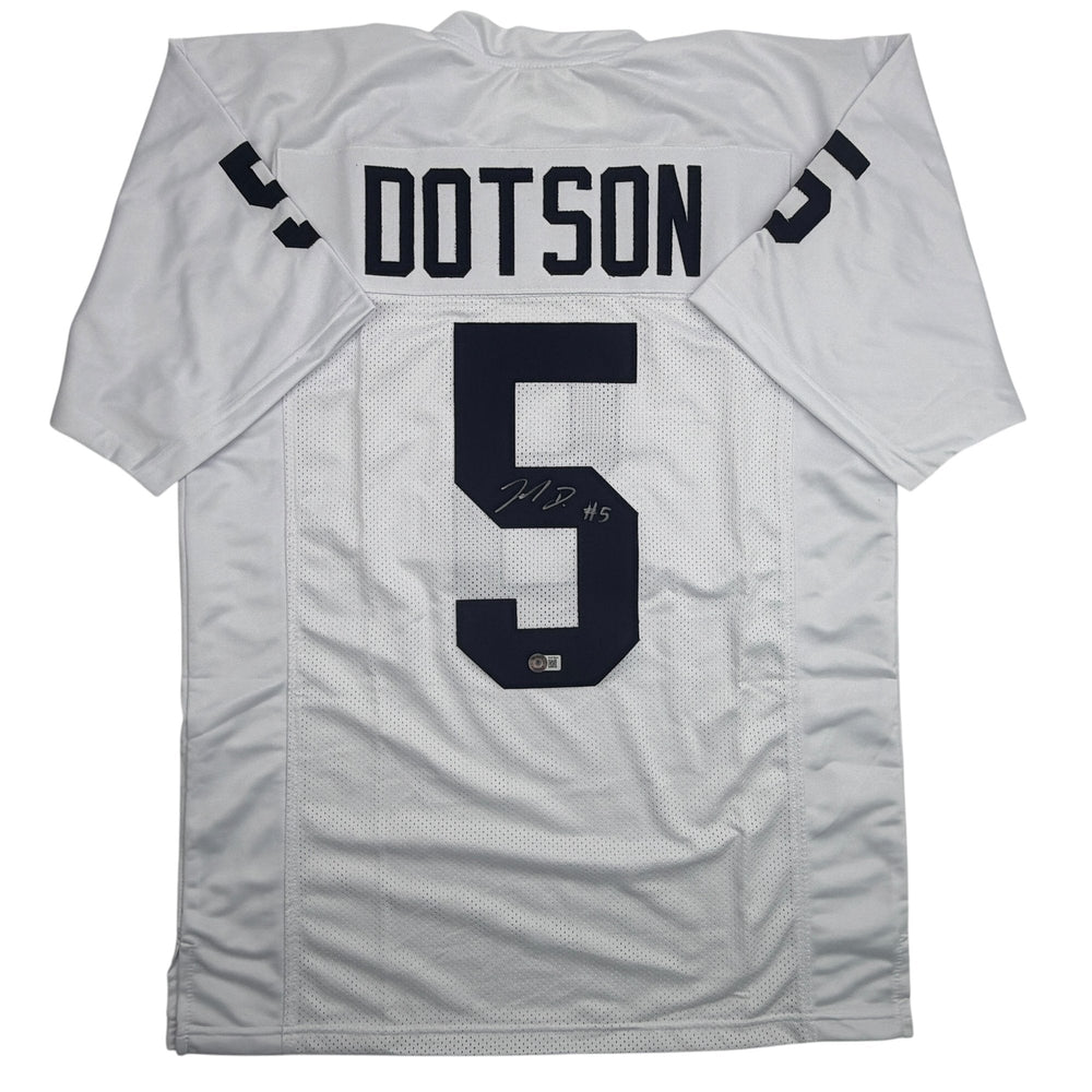 Autographed/Signed Jahan Dotson Penn State White College Football Jersey Beckett BAS COA