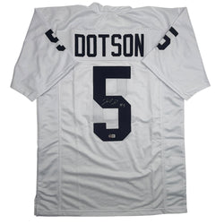 Autographed/Signed Jahan Dotson Penn State White College Football Jersey Beckett BAS COA