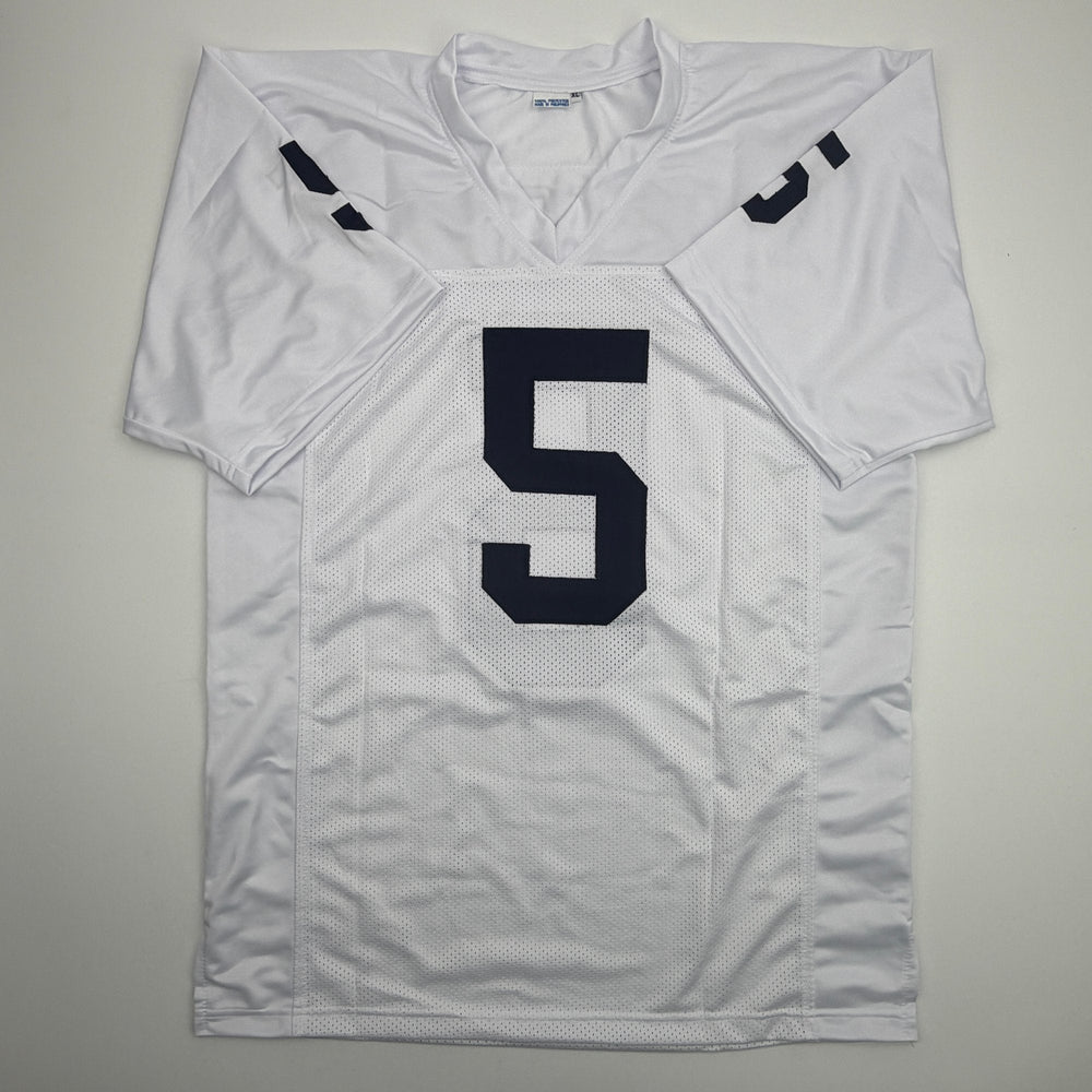 Autographed/Signed Jahan Dotson Penn State White College Football Jersey Beckett BAS COA