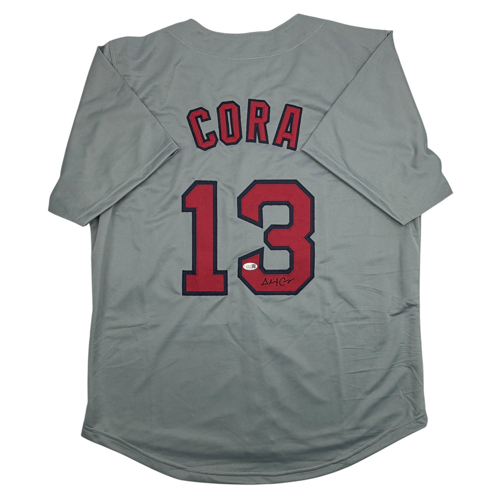 Autographed/Signed Alex Cora Boston Grey Baseball Jersey JSA COA