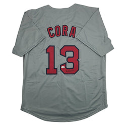 Autographed/Signed Alex Cora Boston Grey Baseball Jersey JSA COA