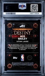 Graded 2025 Topps Chrome Ace Bailey #D5 Destiny Rookie RC Basketball Card PSA 10 Gem Mint