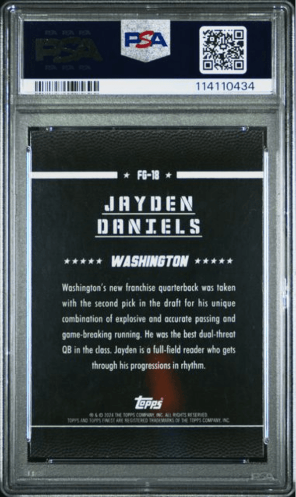 Graded 2024 Topps Finest Jayden Daniels #FG18 Field Generals Rookie RC Football Card PSA 10 Gem Mint
