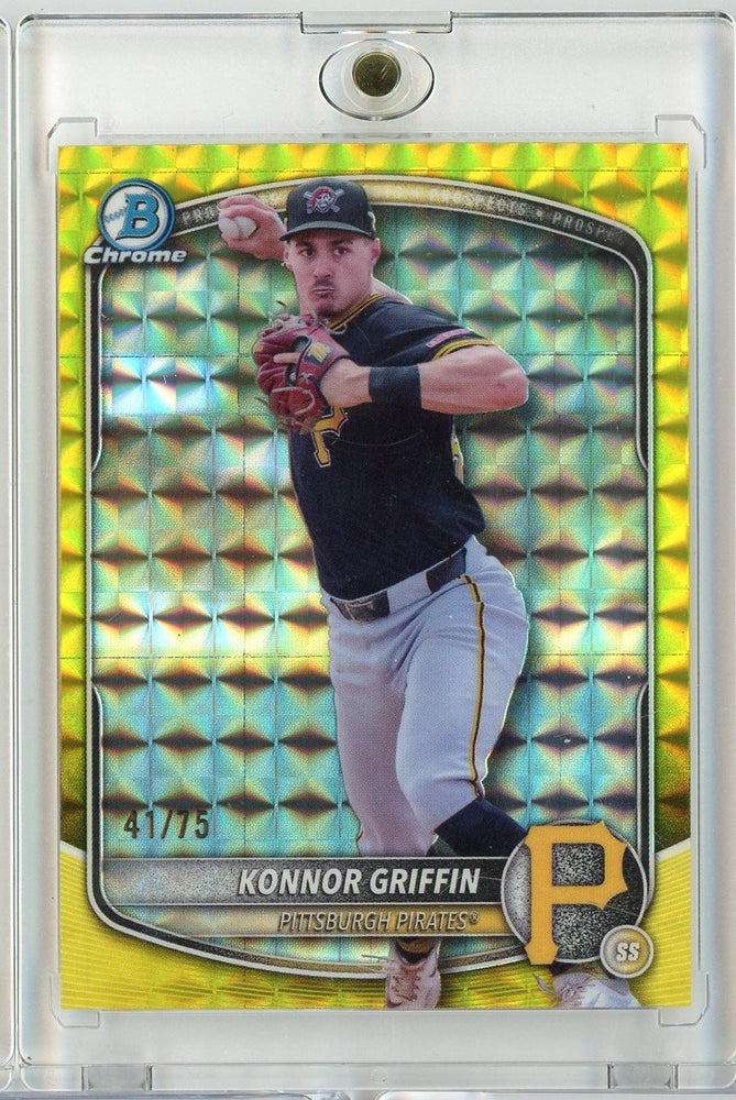 2025 Bowman Chrome Konnor Griffin #BDC102 /75 Yellow Geometric Rookie RC Baseball Card