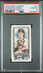 Graded 2025 Topps Allen & Ginter Chase Dollander #217 Mini Brooklyn Back /25 Rookie RC Baseball Card PSA 10 Gem Mint