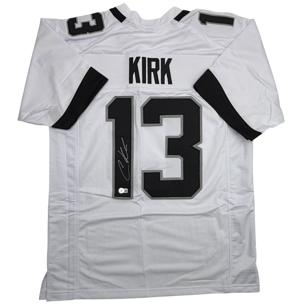 Autographed/Signed Christian Kirk Jacksonville White Football Jersey Beckett BAS COA
