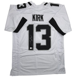 Autographed/Signed Christian Kirk Jacksonville White Football Jersey Beckett BAS COA