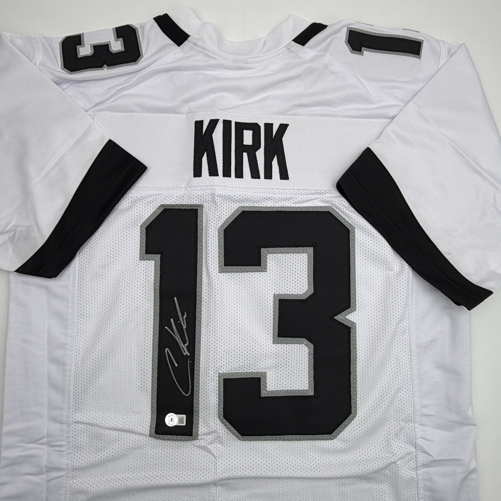 Autographed/Signed Christian Kirk Jacksonville White Football Jersey Beckett BAS COA