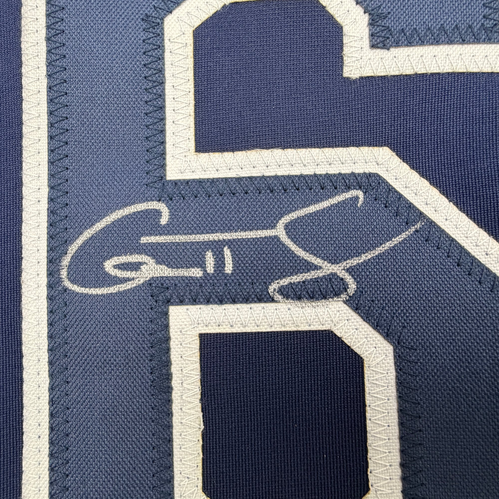 Autographed/Signed Garrett Cleavinger Tampa Bay Navy Blue Baseball Jersey JSA COA