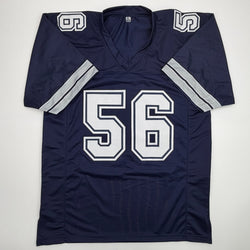 Autographed/Signed Thomas Henderson Dallas Blue Football Jersey JSA COA