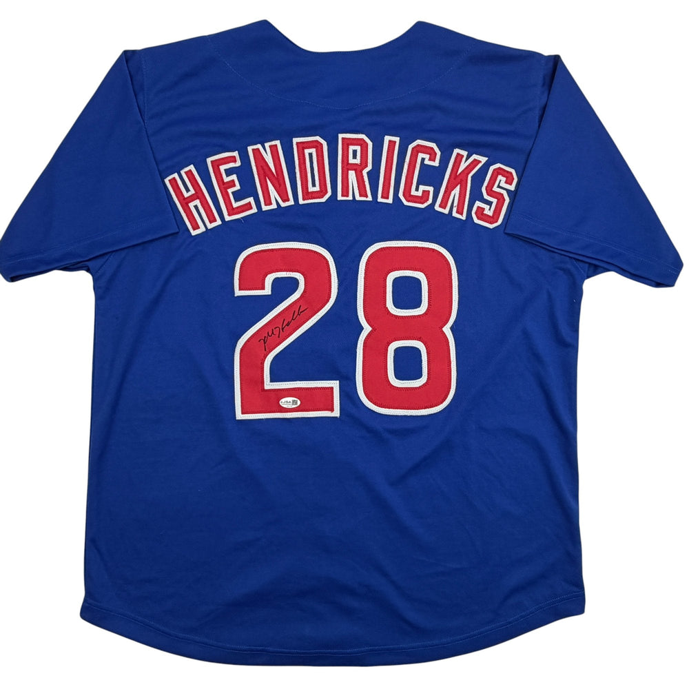 Autographed/Signed Kyle Hendricks Chicago Blue Baseball Jersey JSA COA