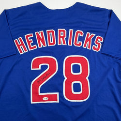 Autographed/Signed Kyle Hendricks Chicago Blue Baseball Jersey JSA COA