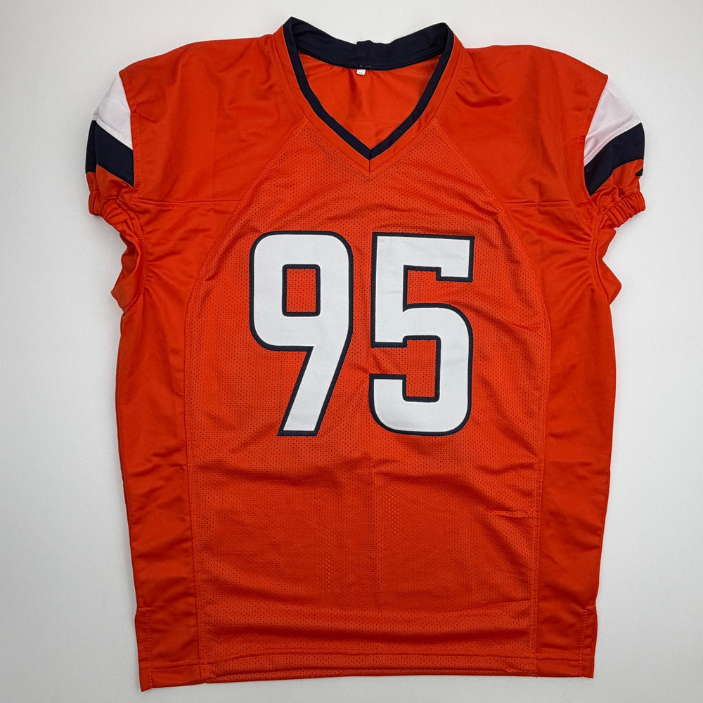 Autographed/Signed Sai'vion Jones Denver Orange Pro Cut Football Jersey Beckett BAS COA