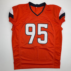 Autographed/Signed Sai'vion Jones Denver Orange Pro Cut Football Jersey Beckett BAS COA