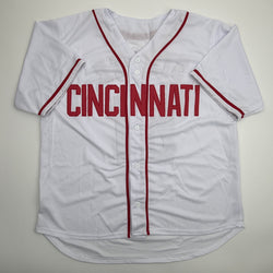 Autographed/Signed Brady Singer Cincinnati White Baseball Jersey Beckett BAS COA