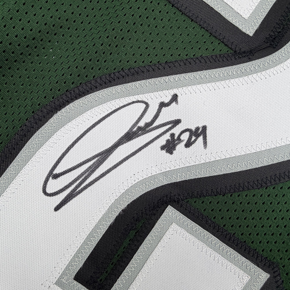 Autographed/Signed Andrew Mukuba Philadelphia Midnight Green Pro Cut Football Jersey JSA COA