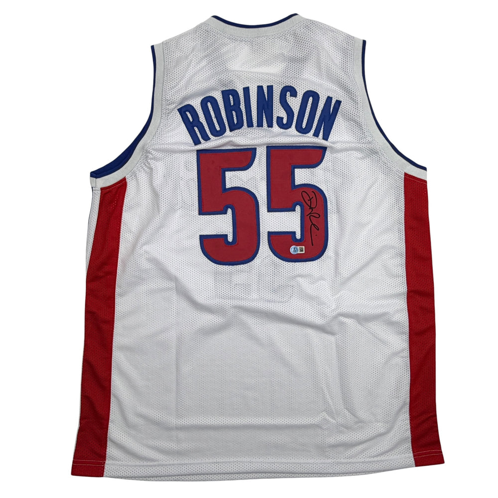 Autographed/Signed Duncan Robinson Detroit White Basketball Jersey Beckett BAS COA