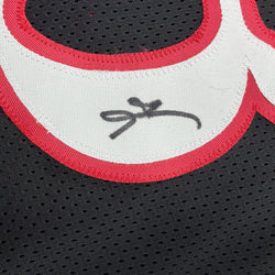 Autographed/Signed Allen Iverson Philadelphia Black Stat Basketball Jersey JSA COA