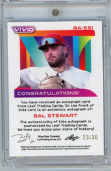 2022 Leaf Vivid Sal Stewart #BASS1 /30 Auto Cincinnati Reds Rookie RC Baseball Card
