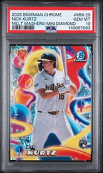 Graded 2025 Topps Bowman Chrome Nick Kurtz #MM25 Melt Mashers Mini Diamond /150 Rookie RC Baseball Card PSA 10 Gem Mint