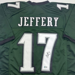 Autographed/Signed Alshon Jeffery Philadelphia Green Football Jersey Beckett BAS COA