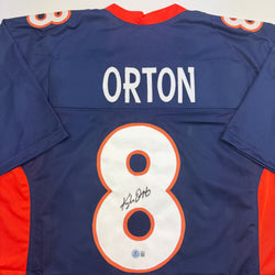 Autographed/Signed Kyle Orton Denver Blue Football Jersey Beckett BAS COA