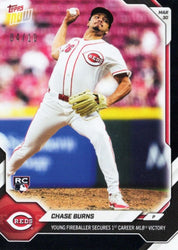 2026 Chase Burns #29 Black Foil /10 Young Fireballer Secures 1st Career MLB Victory Cincinnati Reds Rookie RC Baseball Card
