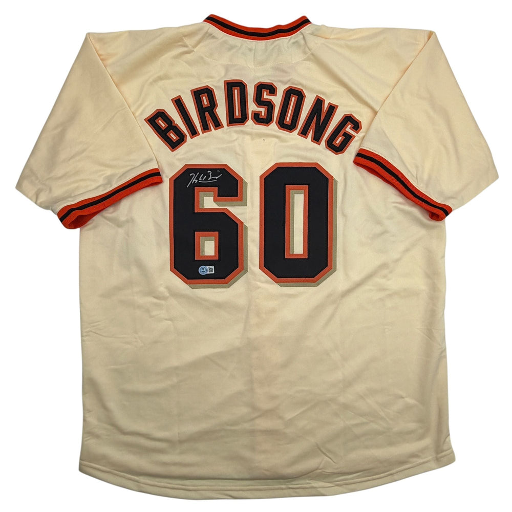 Autographed/Signed Hayden Birdsong San Francisco Cream Baseball Jersey Beckett BAS COA