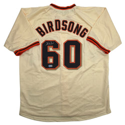Autographed/Signed Hayden Birdsong San Francisco Cream Baseball Jersey Beckett BAS COA