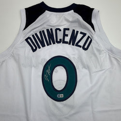 Autographed/Signed Donte Divincenzo Minnesota White Basketball Jersey Beckett BAS COA