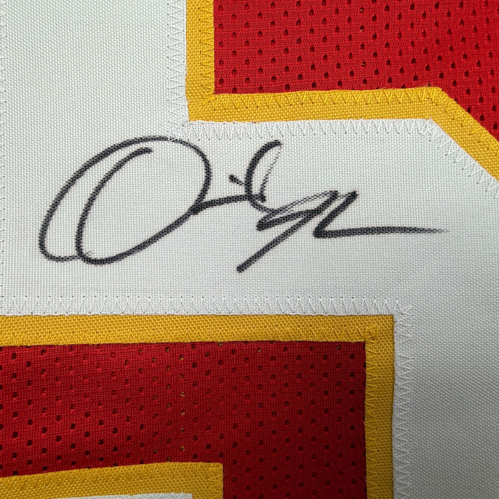 Autographed/Signed Derrick Johnson Kansas City Red Football Jersey Beckett BAS COA
