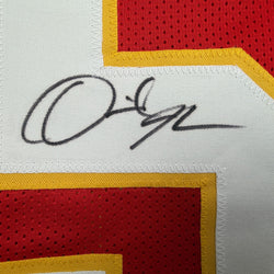 Autographed/Signed Derrick Johnson Kansas City Red Football Jersey Beckett BAS COA