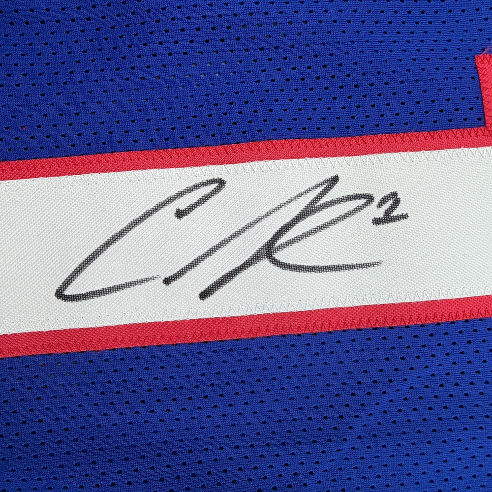Autographed/Signed Curtis Samuel Buffalo Blue Football Jersey Beckett BAS COA