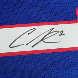 Autographed/Signed Curtis Samuel Buffalo Blue Football Jersey Beckett BAS COA
