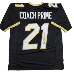 Autographed/Signed Deion Sanders Coach Prime Colorado Black College Football Jersey Beckett BAS COA