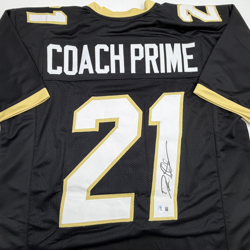 Autographed/Signed Deion Sanders Coach Prime Colorado Black College Football Jersey Beckett BAS COA