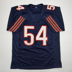 Autographed/Signed Brian Cabral Chicago Blue Football Jersey Beckett BAS COA